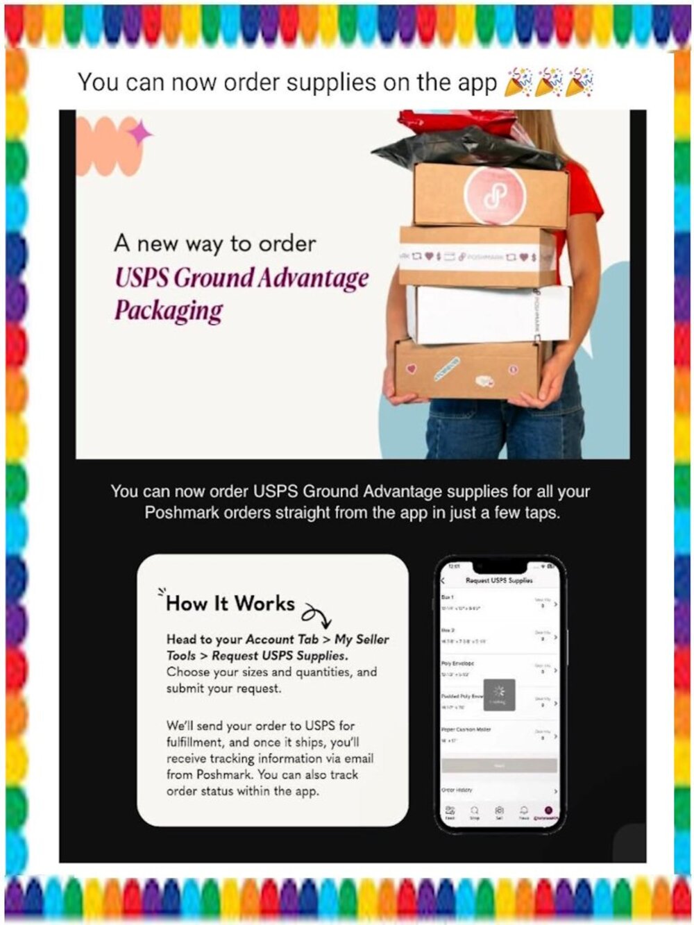 USPS Ground Advantage Supplies Can Be Ordered Throught The Poshmark APP
